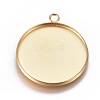Ion Plating(IP) 304 Stainless Steel Pendant Cabochon Settings X1-STAS-G127-13-25mm-G-1