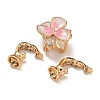 Brass Micro Pave Clear Cubic Zirconia Fold Over Clasps KK-U037-22G-03-2