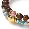 Wood Beaded Stretch Bracelet Sets BJEW-JB07734-3