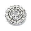 Rack Plating Brass Micro Pave Clear Cubic Zirconia Bead Cap KK-U014-11A-P-1