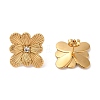 304 Stainless Steel Inlay Rhinestone Stud Earrings EJEW-S227-08G-2