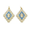 Brass Micro Pave Cubic Zirconia Enamel Pendants KK-L249-05G-1