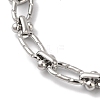 Non-Tarnish 304 Stainless Steel Textured Oval Link Chain Bracelets for Women BJEW-B092-08P-03-2