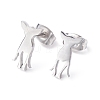 Deer Shape 304 Stainless Steel Stud Earrings for Women EJEW-Z017-11P-1