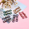 Acrylic & CCB Plastic Link Chain Dangle Stud Earrings X-EJEW-JE04470-5