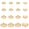 BENECREAT 16Pcs 4 Style Rack Plating Brass Cubic Zirconia Bead Caps KK-BC0013-52-1