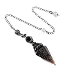 Natural Obsidian & Resin Hexagonal Pointed Dowsing Pendulums PW-WG7D05E-08-1