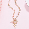 304 Stainless Steel Letter Pendant Necklaces NJEW-LP0001-52Y-G-3