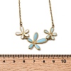 304 Stainless Steel Sky Blue Enamel with Crystal Rhinestone Triple Flower Pendant Necklaces for Women NJEW-G181-01G-3