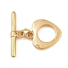 Heart Brass Toggle Clasps KK-G548-43G-05-1