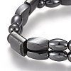 Magnetic Synthetic Hematite Stretch Bracelets BJEW-O179-05-2