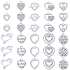 40Pcs 10 Style Alloy Crystal Rhinestone Pendants ALRI-SC0001-35P-1