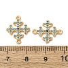 Brass Micro Pave Synthetic Turquoise Connector Charms GG-CBAE681-21G-3