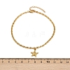 Summer Beach 304 Stainless Steel Starfish Charms 3 Layer Anklets for Women AJEW-F068-01G-6