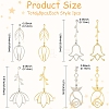 8Pcs 8 Styles Ion Plating(IP) 201 Stainless Steel Pendants STAS-YW0011-21-3