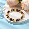 8mm Round Natural Tiger Eye & Picture Jasper BJEW-JB10625-03-2