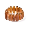Oval Natural Agate Beaded Stretch Bracelets for Women Men G-Q601-23I-3