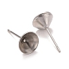 304 Stainless Steel Post Stud Earring Settings X1-STAS-L238-082F-P-2