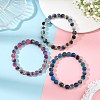 8MM Natural Agate(Dyed & Heated) Round Beaded Stretch Bracelets for Women BJEW-JB14480-1