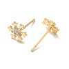 Clear Cubic Zirconia Snowflake Stud Earrings EJEW-P199-23G-2