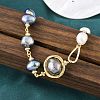 Pearl Beaded Bracelets BJEW-P350-01G-3