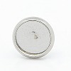 Tarnish Resistant 304 Stainless Steel Flat Round Stud Earring Settings X-STAS-I017-04-2