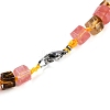 Tigerskin Glass Hexagon Prism Graduated Beaded Necklaces for Women Men NJEW-K388-03B-3