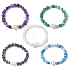 Dyed Natural Weathered Agate Round Beads Stretch Bracelets BJEW-JB11078-1