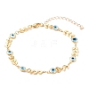 Brass Cobs Chain Anklets AJEW-AN00434-1