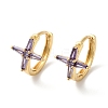 Cross Cubic Zirconia Cuff Earrings EJEW-G348-16G-01-1