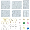 DIY Hexagon & Rhombus & Triangle & Oval Pendant Silicone Molds for DIY Earring Making DIY-YW0009-86-1