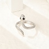 304 Stainless Steel Black Enamel Cuff Rings for Women LS-RJEW-G338-05P-3