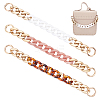WADORN 3Pcs 3 Colors Acrylic Curb Chain for DIY Keychains FIND-WR0009-51-1