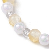 Tulip & Butterfly & Round Two Tone Glass Imitation Jade Beaded Stretch Bracelets for Women BJEW-JB10686-5