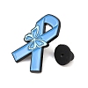 Awareness Ribbon with Butterfly Enamel Pins JEWB-C048-03A-EB-3