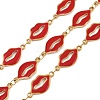 304 Stainless Steel Enamel Lip Link Chains CHS-K023-03G-01-1