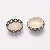 Brass Lace Edge Bezel Cups X-KK-C1764-4-AB-1
