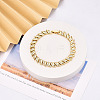 Brass Micro Pave Clear Cubic Zirconia Leaf Link Chain Bracelets for Women ZIRC-T016-08G-1