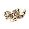 Heart-shape Leaf Zinc Alloy Rhinestones Brooches JEWB-R055-04AG-01-2