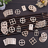60Pcs 6 Styles Wood Elf Door WOOD-WR0001-29-4