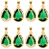 8Pcs Brass Micro Pave Cubic Zirconia Pendants FIND-BBC0004-28D-03-1