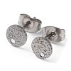 Non-Tarnish 201 Stainless Steel Flat Round Stud Earring Findings LS-STAS-K259-18A-P-1