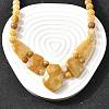 Natural Topaz Jade Faceted Bib Graduated Beaded Necklaces for Women NJEW-B128-01G-1