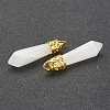 Bullet Natural White Jade Pointed Pendants G-E332-C27-G-3