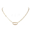 304 Stainless Steel Screw Carabiner Lock Pendant Paperclip Chain Necklaces NJEW-JN05860-01-2