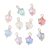 10Pcs 10 Colors Transparent Spray Painted Glass Star Connector Charms PALLOY-JF03036-1