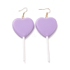 Heart-shape Lollipop Dangle Earrings for Women EJEW-Z015-04D-1