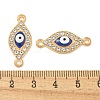 Alloy Blue Enamel Evil Eye Connector Charms ENAM-S003-03C-3