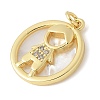 Brass Micro Pave Cubic Zirconia Pendants KK-K298-22G-01-2