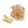 Brass Micro Pave Clear Cubic Zirconia Box Clasps KK-U037-35G-01-2